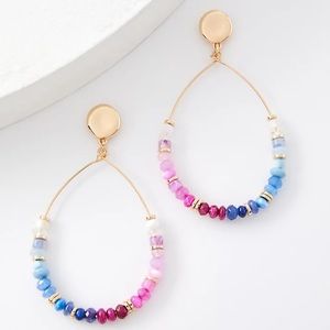 NWT Loft Ombre Teardrop Earrings in Magenta Shadow